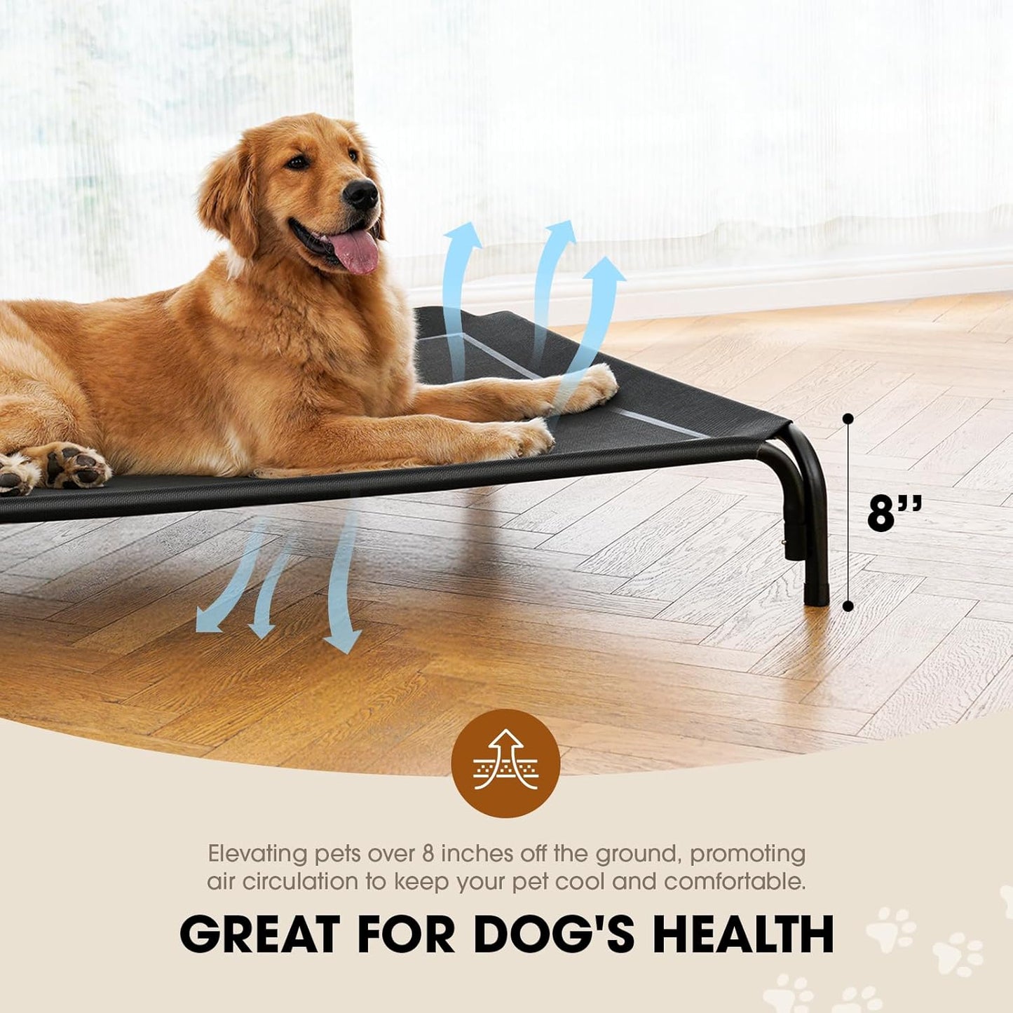 Portable Elevated Dog Bed, Raised Outdoor Dog Bed