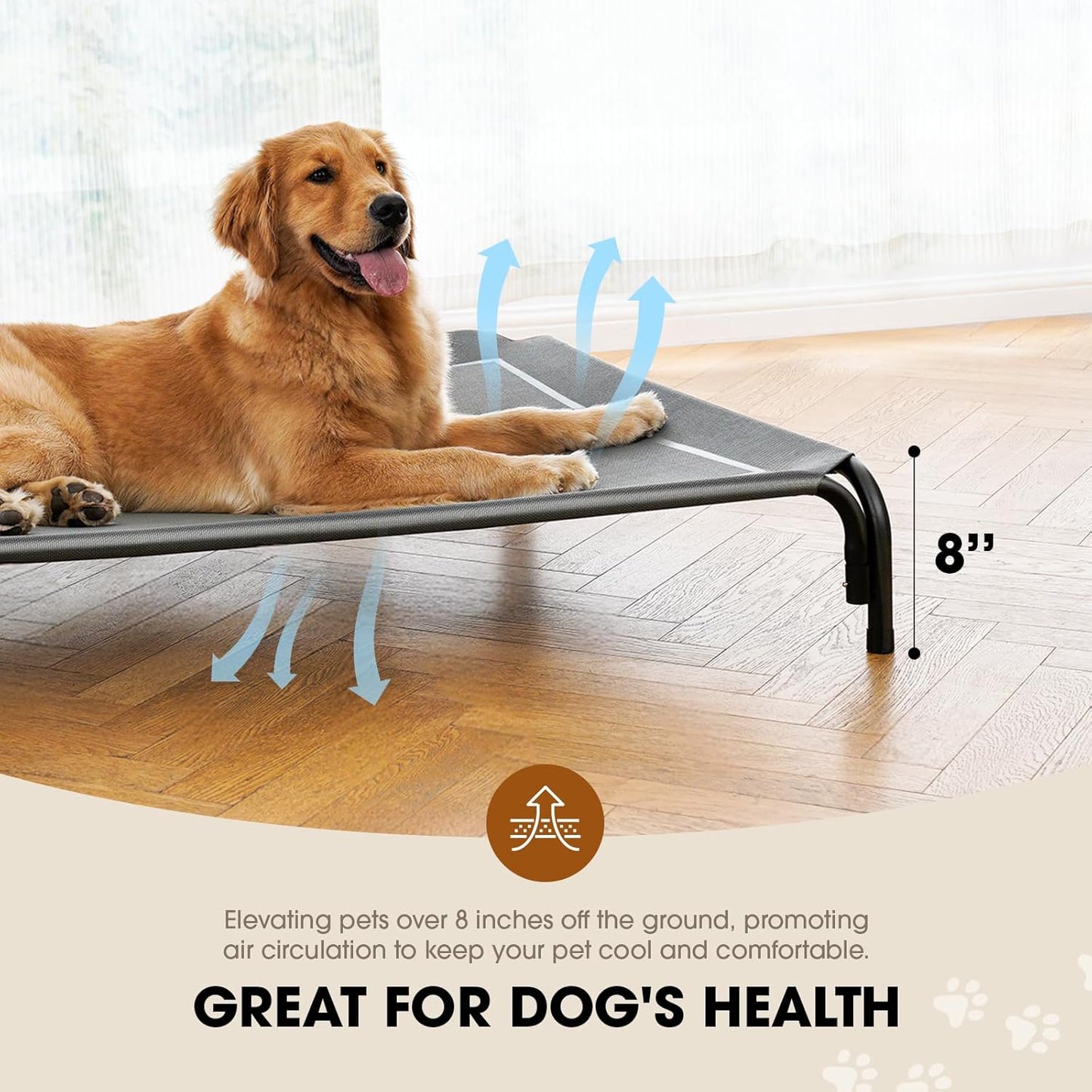 Portable Elevated Dog Bed, Raised Outdoor Dog Bed
