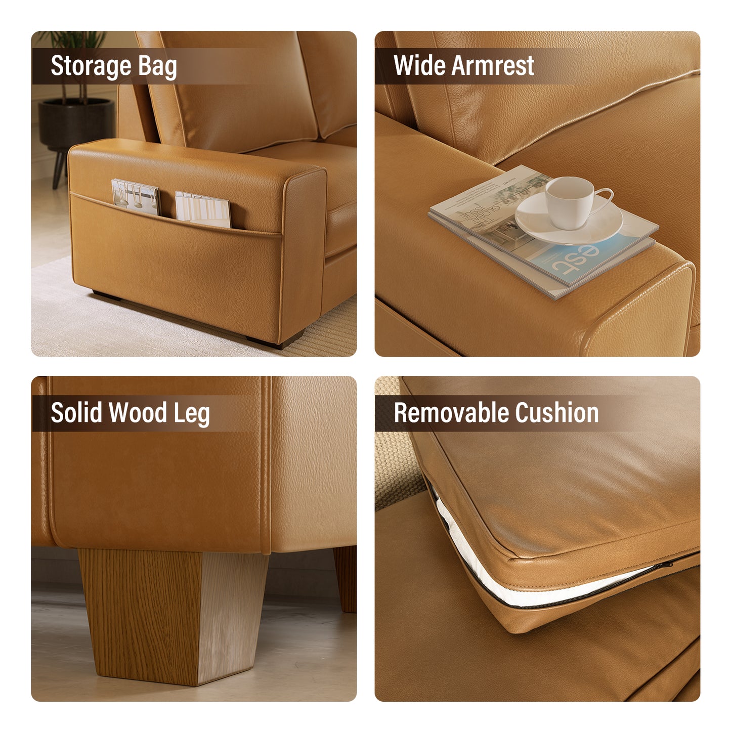 Living Room Sofa Mid-Century Modern Couch