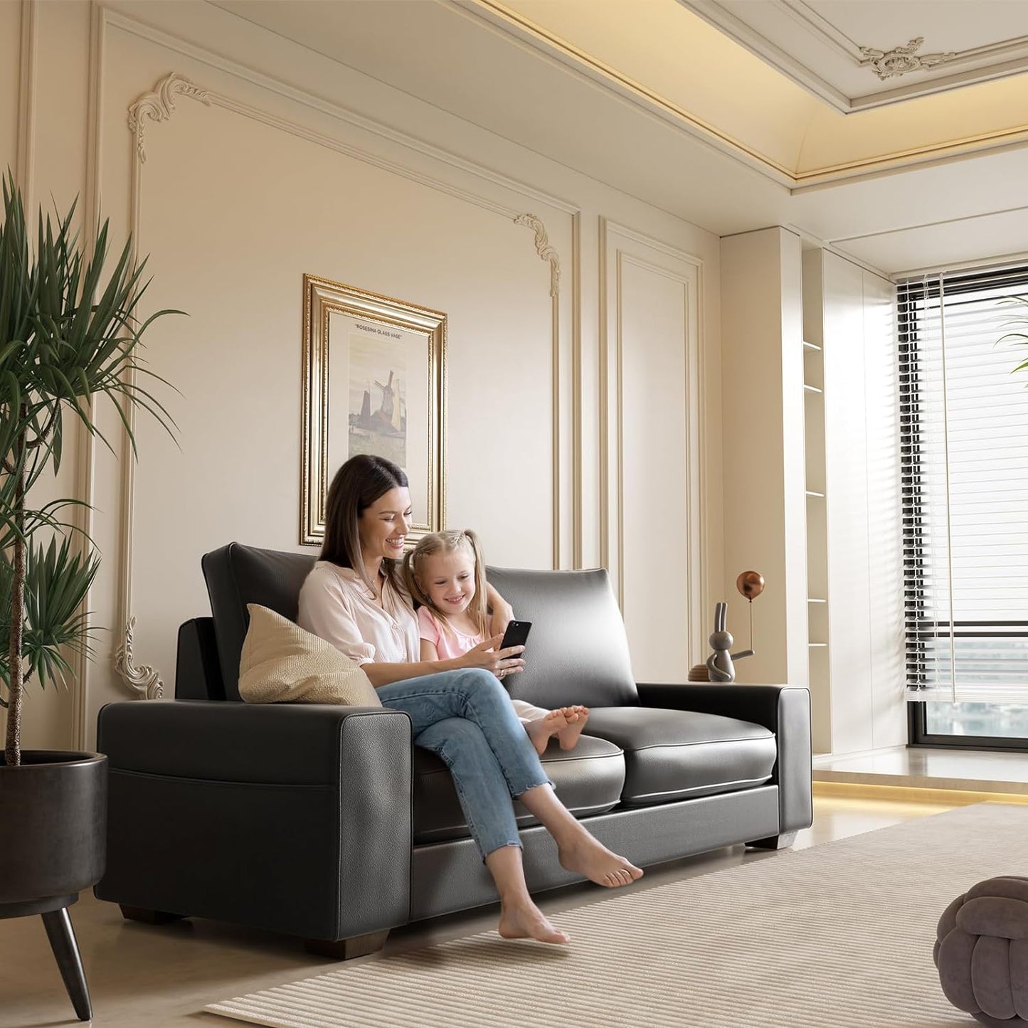 Living Room Sofa Mid-Century Modern Couch