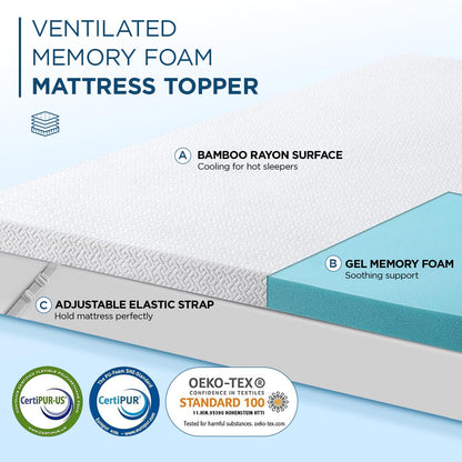 3 Inch Gel Memory Foam Mattress Topper